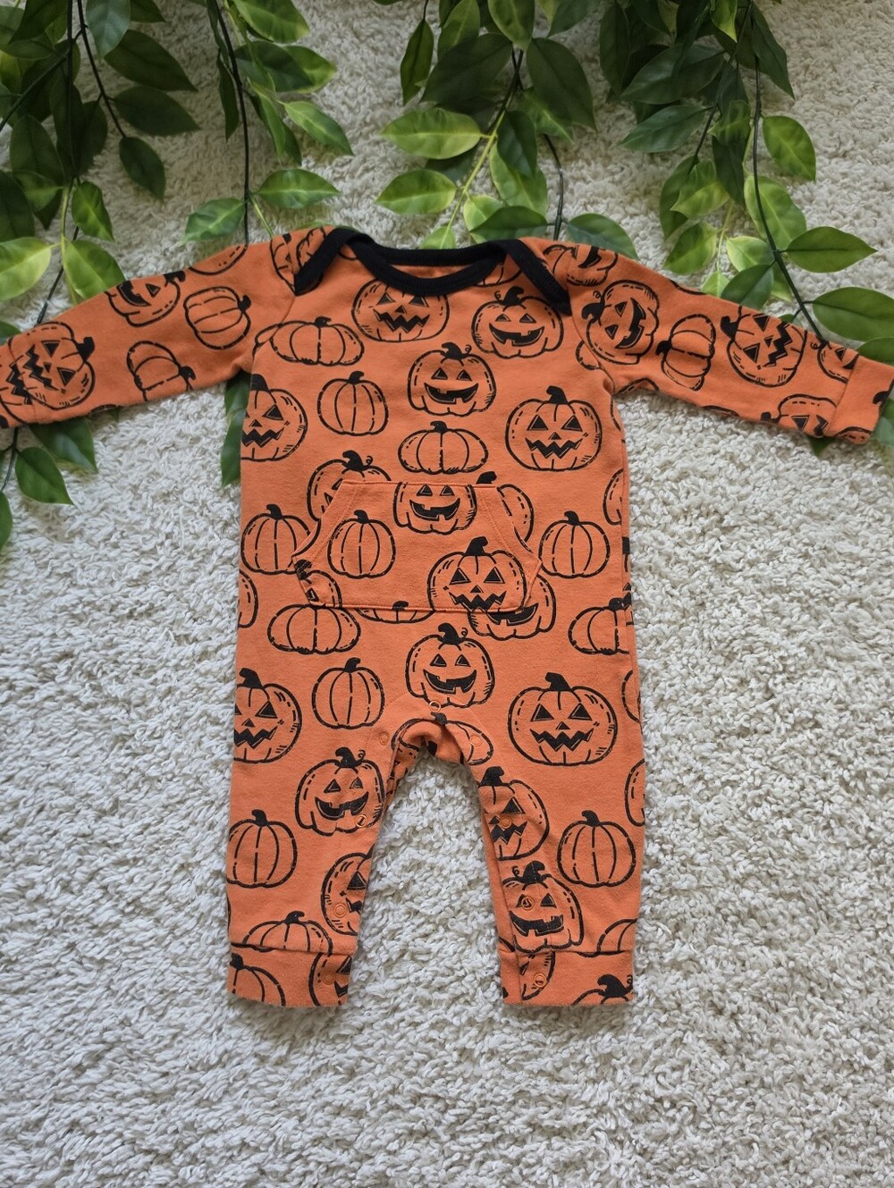 Baby Boy Pumpkin Onesie (6-9 Months)